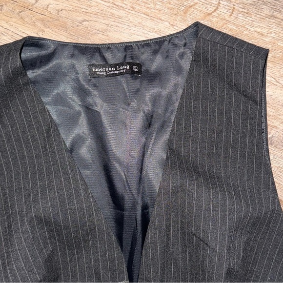 Emerson Lang • Pinstriped Tuxedo Style Vest - Picture 6 of 9